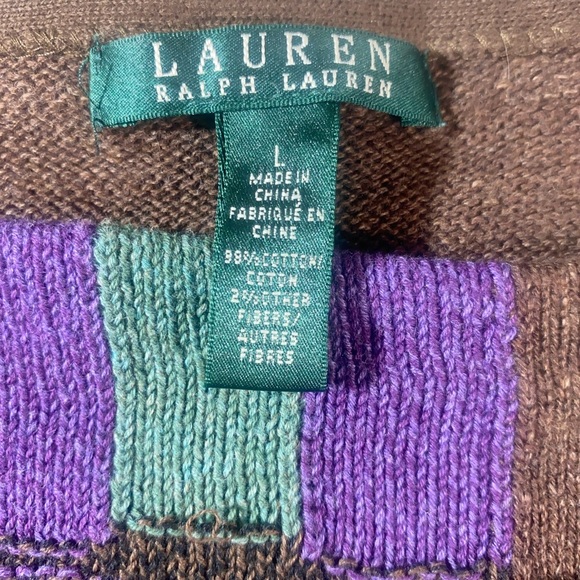 Ralph Lauren Brown and Purple Sweater - Picture 4 of 10
